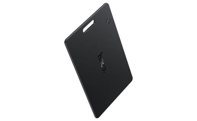 HOCO E97A Mini Finder Tracker Card Tags for Android Mobile Phone Google Find My Locator Wireless Charging Smart Anti-Lost Device - Black